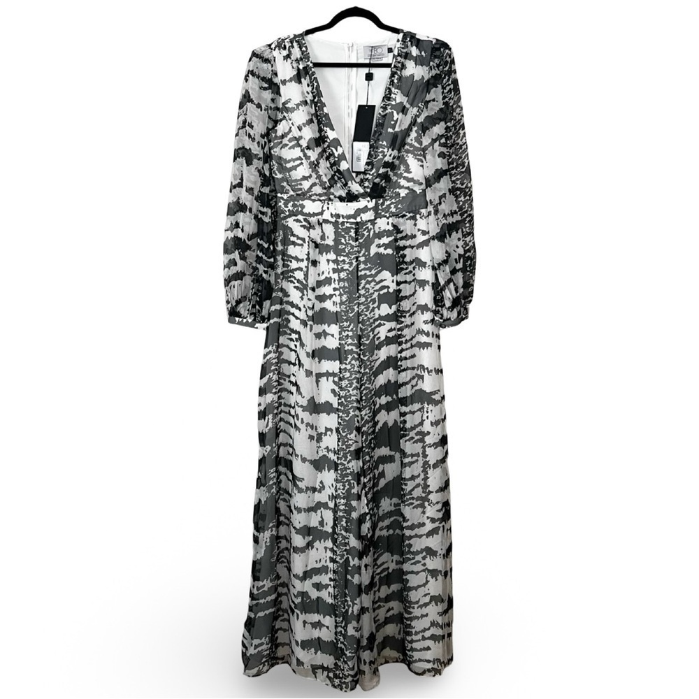 NWT PATBO x Alessandra Ambrósio Wide Leg Black White Jumpsuit Sz 10 - Picture 2 of 5